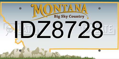 IDZ8728 Montana License Plate