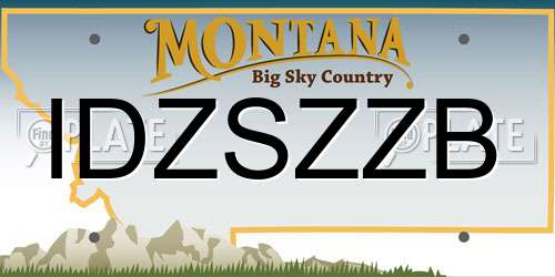 IDZSZZB Montana License Plate