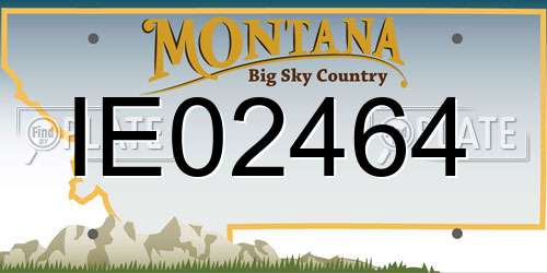 IE02464 Montana License Plate