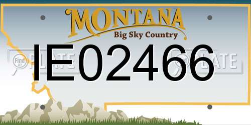 IE02466 Montana License Plate