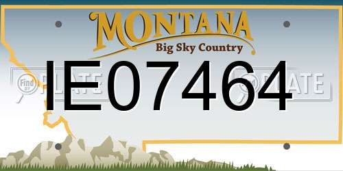 IE07464 Montana License Plate