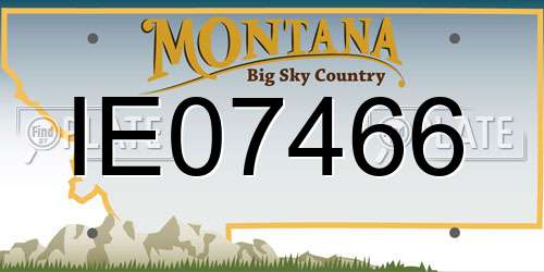 IE07466 Montana License Plate