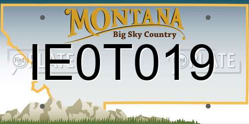 IE0T019 Montana License Plate