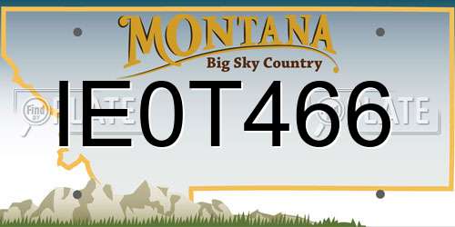 IE0T466 Montana License Plate