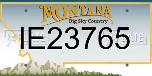 IE23765 Montana License Plate