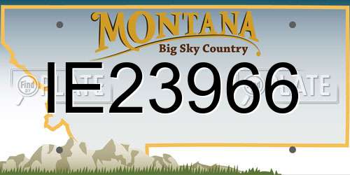 IE23966 Montana License Plate
