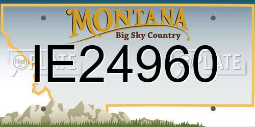 IE24960 Montana License Plate