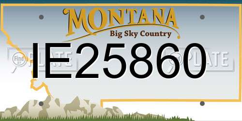 IE25860 Montana License Plate