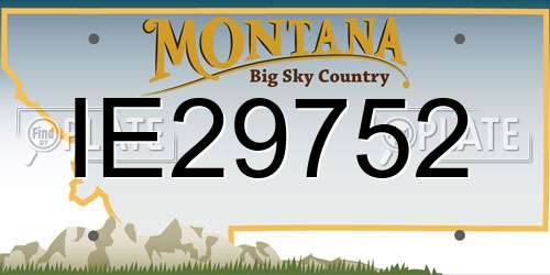 IE29752 Montana License Plate