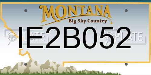 IE2B052 Montana License Plate