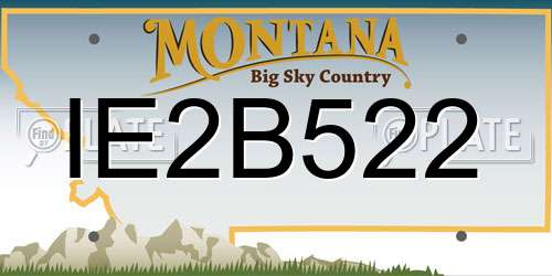 IE2B522 Montana License Plate