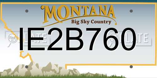 IE2B760 Montana License Plate