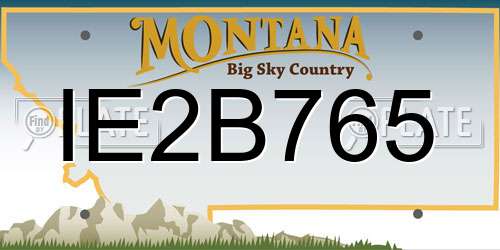 IE2B765 Montana License Plate