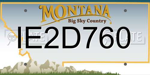 IE2D760 Montana License Plate