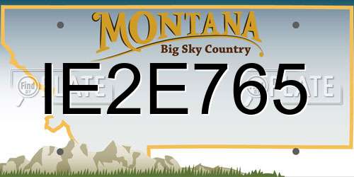 IE2E765 Montana License Plate