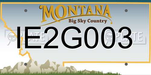 IE2G003 Montana License Plate