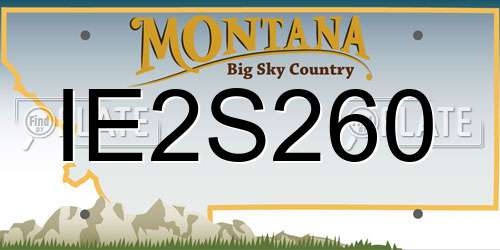 IE2S260 Montana License Plate