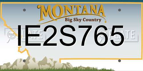 IE2S765 Montana License Plate