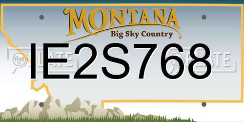 IE2S768 Montana License Plate