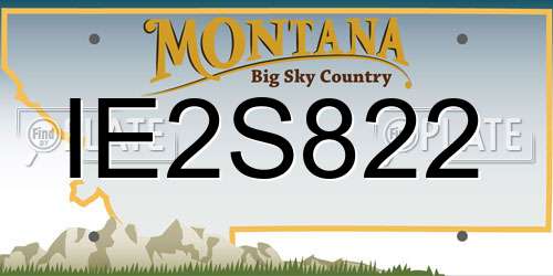 IE2S822 Montana License Plate