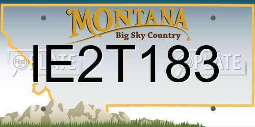 IE2T183 Montana License Plate