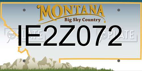 IE2Z072 Montana License Plate