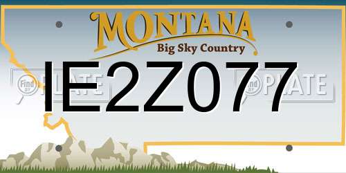 IE2Z077 Montana License Plate