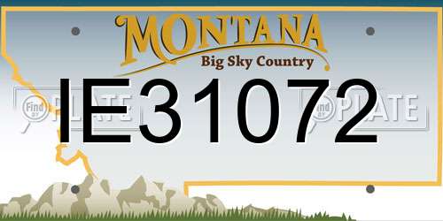 IE31072 Montana License Plate