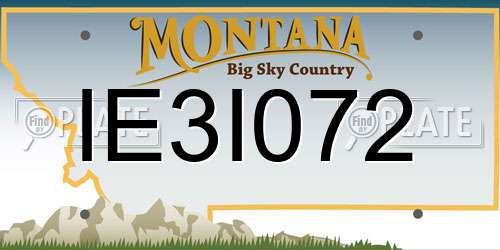 IE3I072 Montana License Plate