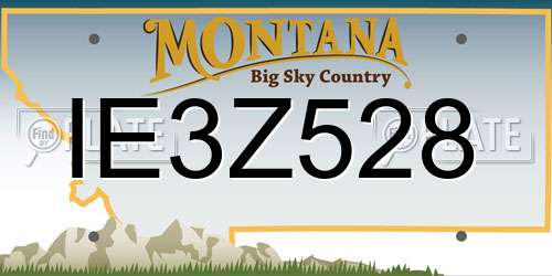 IE3Z528 Montana License Plate