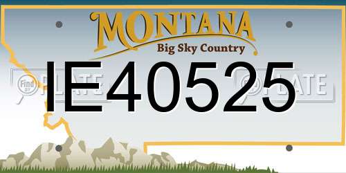 IE40525 Montana License Plate