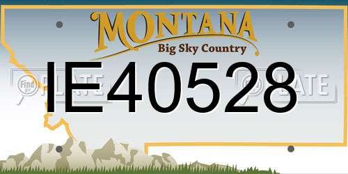 IE40528 Montana License Plate