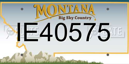 IE40575 Montana License Plate