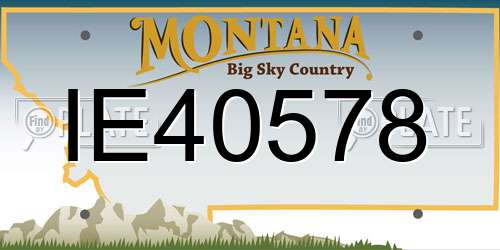 IE40578 Montana License Plate