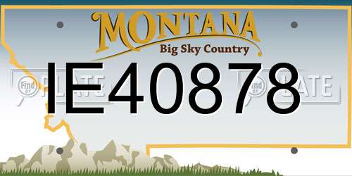 IE40878 Montana License Plate
