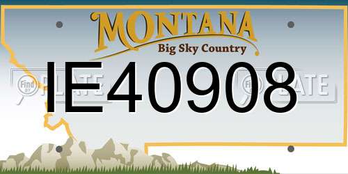 IE40908 Montana License Plate