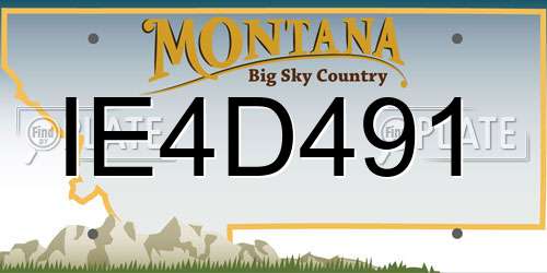 IE4D491 Montana License Plate