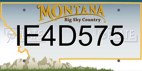 IE4D575 Montana License Plate