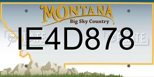 IE4D878 Montana License Plate