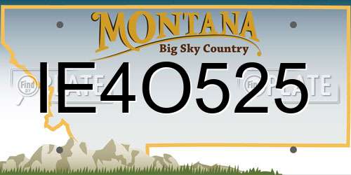 IE4O525 Montana License Plate
