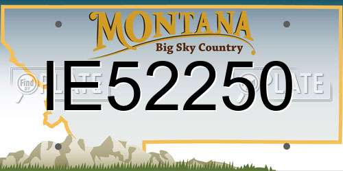 IE52250 Montana License Plate