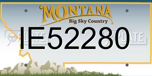 IE52280 Montana License Plate
