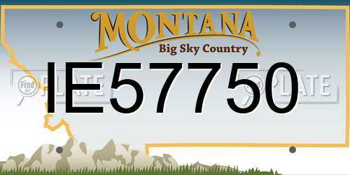 IE57750 Montana License Plate