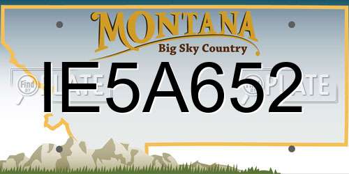 IE5A652 Montana License Plate