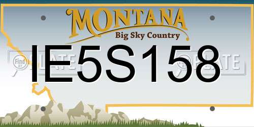 IE5S158 Montana License Plate
