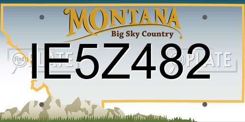 IE5Z482 Montana License Plate
