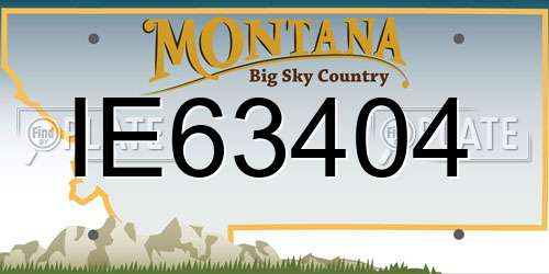 IE63404 Montana License Plate