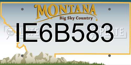 IE6B583 Montana License Plate