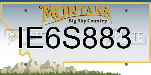 IE6S883 Montana License Plate