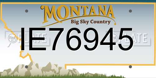 IE76945 Montana License Plate